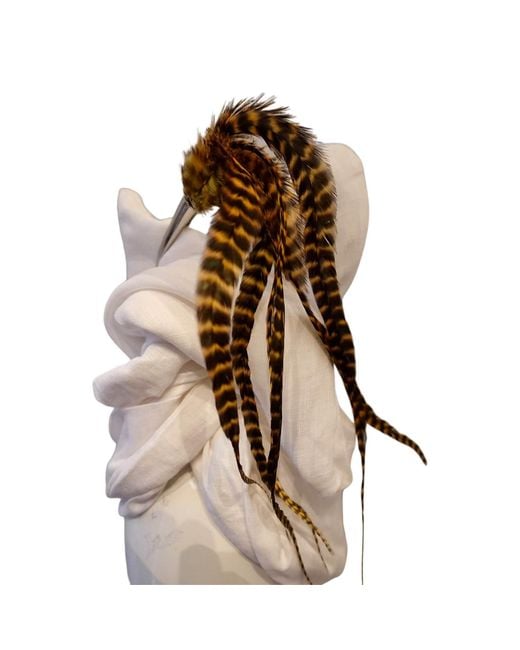 Romer Millinery Brown Neutrals Feather Clip For Hair, Hats, Turbans, & Lapel & Rust