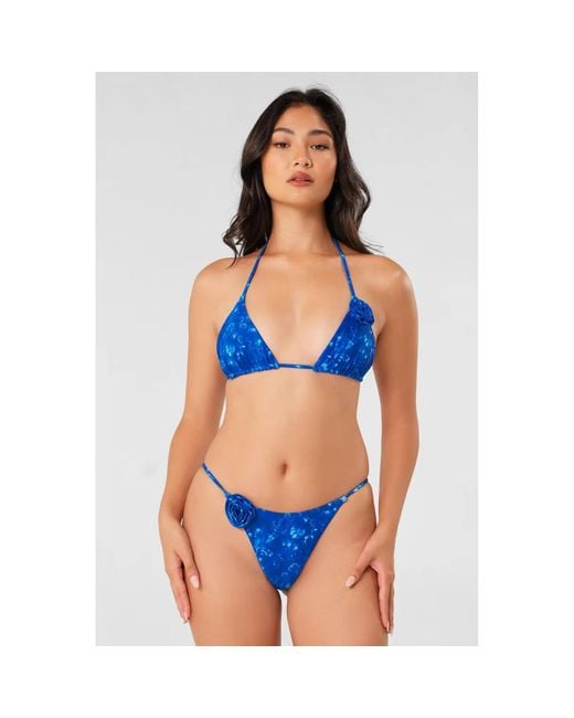 Blackbough Swim Blue Parker Ruched Cheeky Bottoms Cyanotype