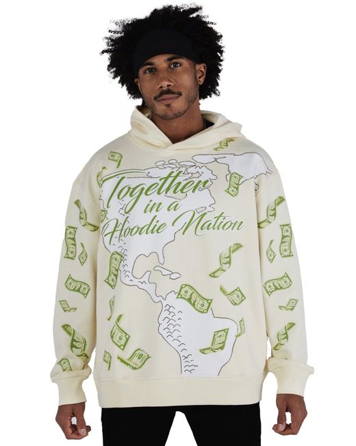 Miracles Manifester Gray Neutrals Manifestation Embroidered Hoodie With Rhinestone Design