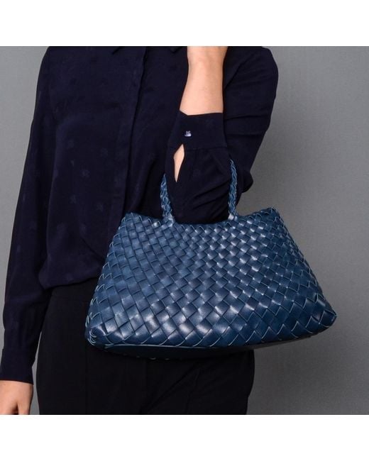 Rimini Blue Hand Woven Tote 'Adelina'