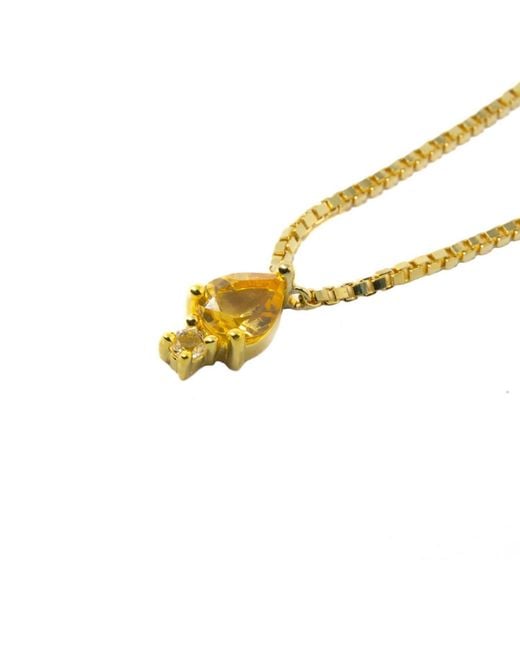 NASI SILVER Metallic Pear Atarah Necklace- Citrine & Topaz