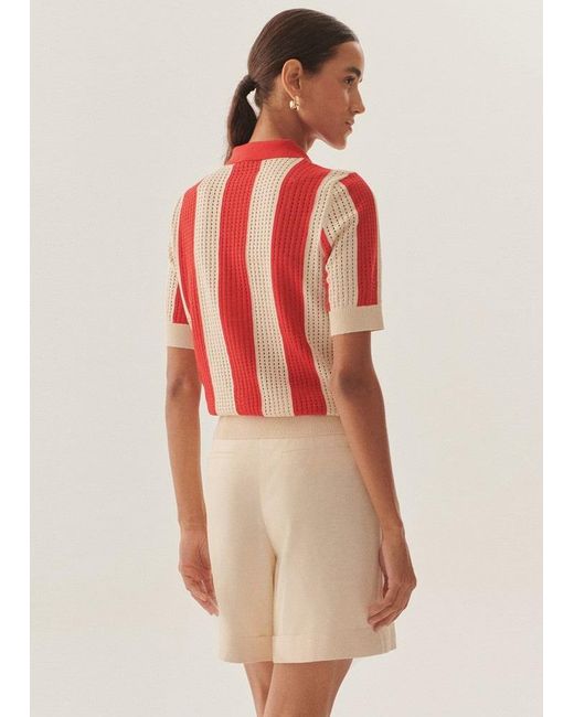 Exquise Red Harlow Knit Blouse