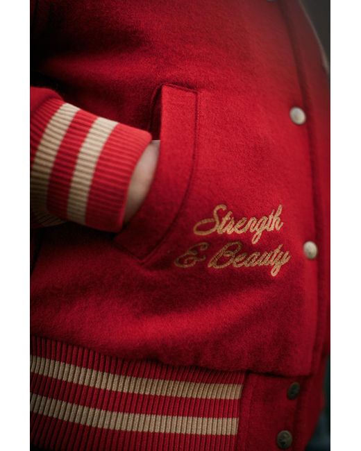 &SONS Trading Co Red Damsons Nancy Baseball Jacket Vintage