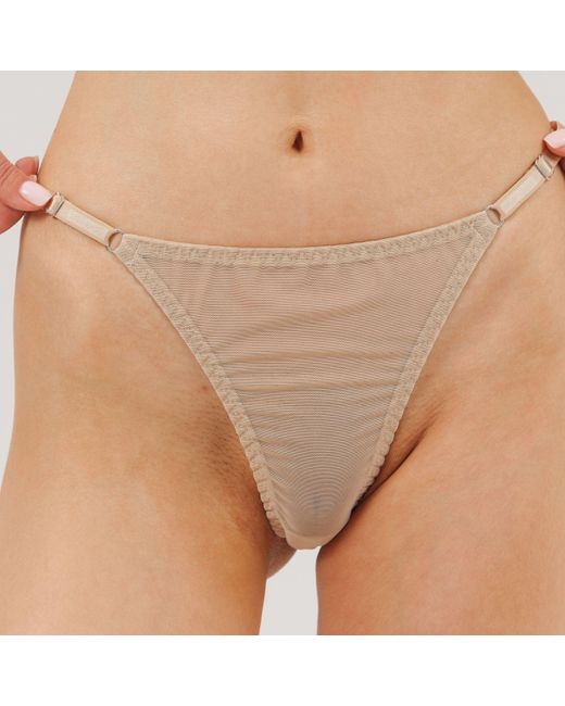 Daily Underwear Natural Neutrals Adjustable String Panties Base Nude