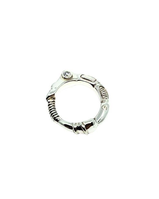 Tg-Jewellery by Tamara Gervasio Metallic Organic Matter Ring Sapphire And Cubic Zirconia