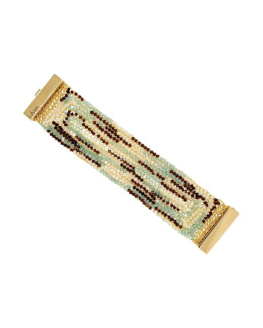 Lavish by Tricia Milaneze Metallic Blue & Brown Mix Signature Handmade Crochet Bracelet