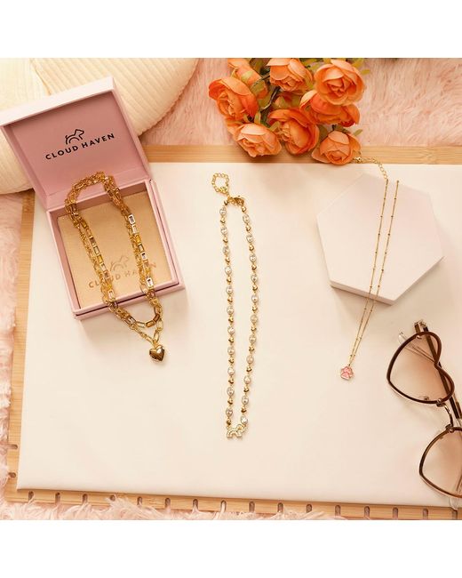 Cloud Haven Metallic Paw Print Choker Necklace