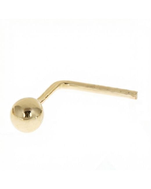 Zahav Jewelry Metallic 14K Solid 24G 2Mm Ball L Shape Nose Stud
