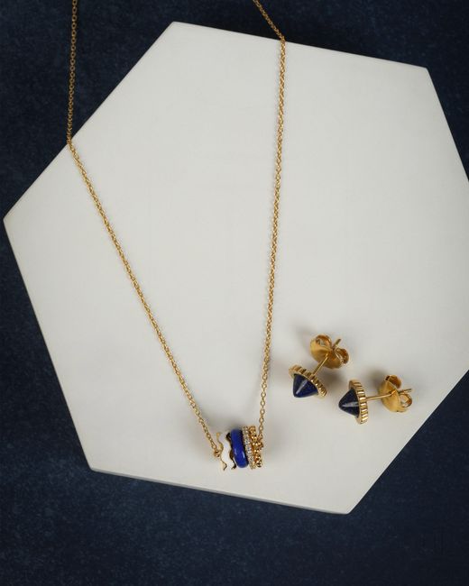 The Jewelz Metallic Lapis Ebb & Flow Necklace