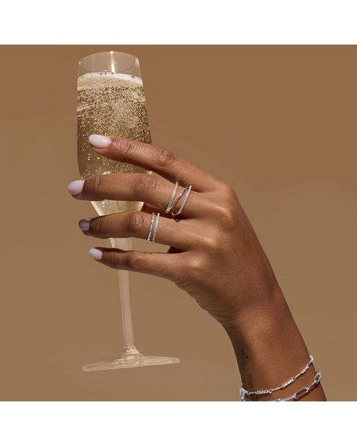 Vanhi Metallic Nola Pavé Triple Band Ring
