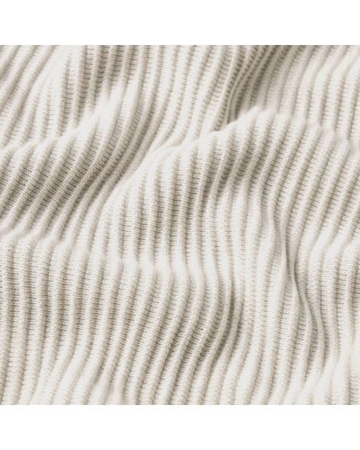 Weston Jon Boucher White Dune Ottoman Knit Luxury Hoodie With Silk & Wool for men