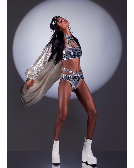 Harmonia Ny Gray Ampere Mirrored Bikini Set By Dani Watanabe