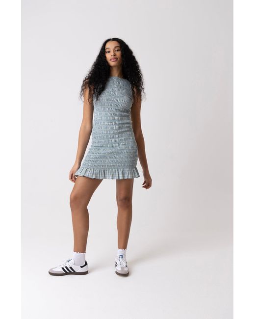 Amy Lynn Green Poppy Lurex Mint Check Mini Dress