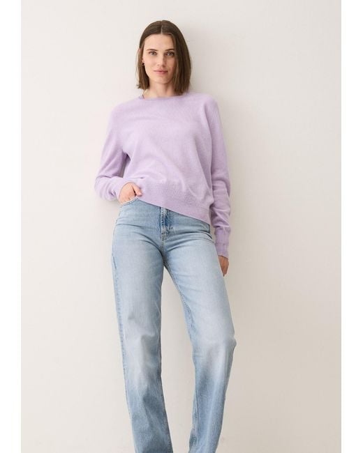 Loop Cashmere Purple Cashmere Crew Neck Sweater