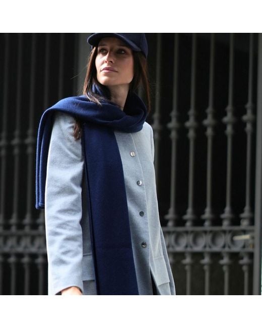 Bel Cashmere Blue Big Knitted Scarf