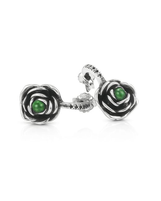 Unaloe Green Sterling Rose Drop Earrings With Emerald – Earrings For – Jewelry For