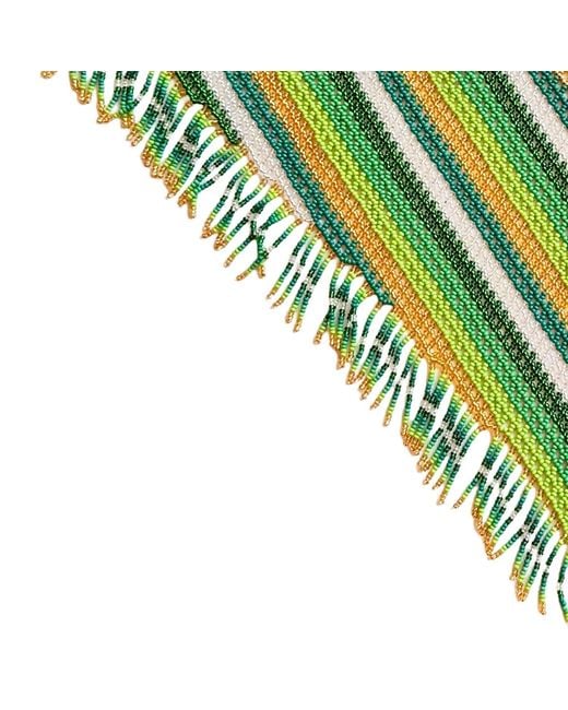 Iliana Arrazola Green Scarf Fringe Necklace