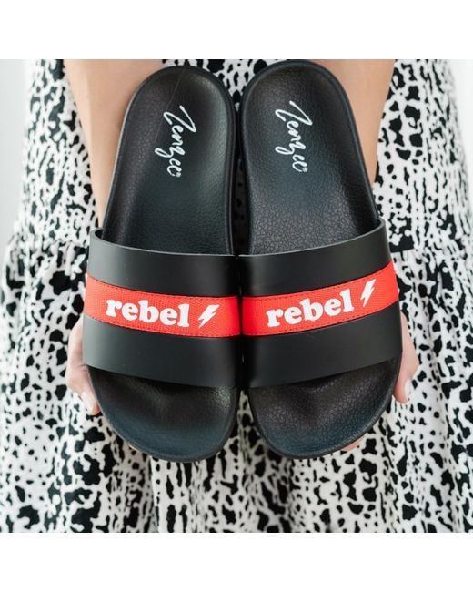 Zenzee Black Rebel Rebel Slide Sandals