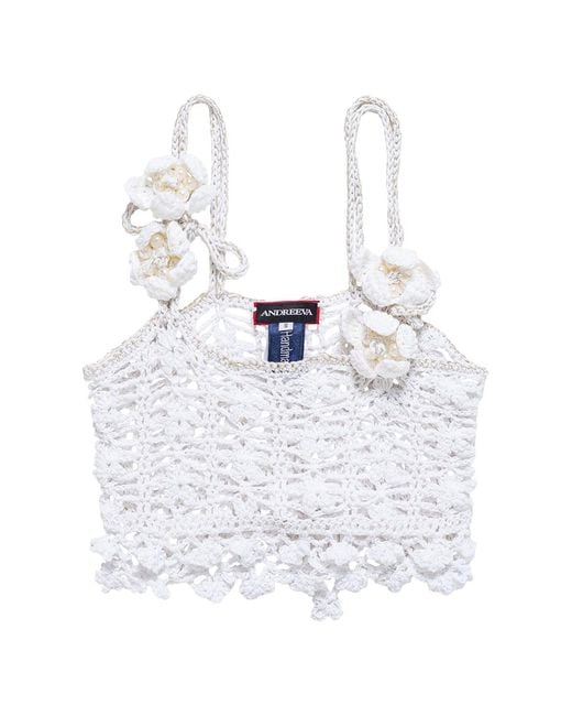 Andreeva White Vanilla Handmade Crochet Top