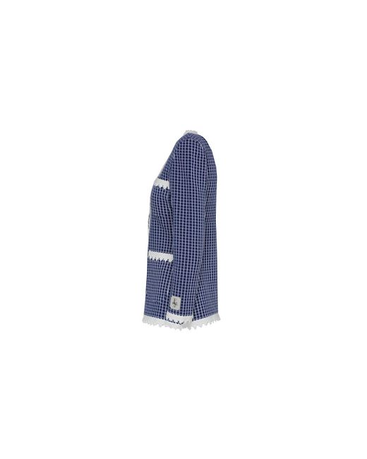 The Extreme Collection Blue Knit Jacket With Scalloped Finishes