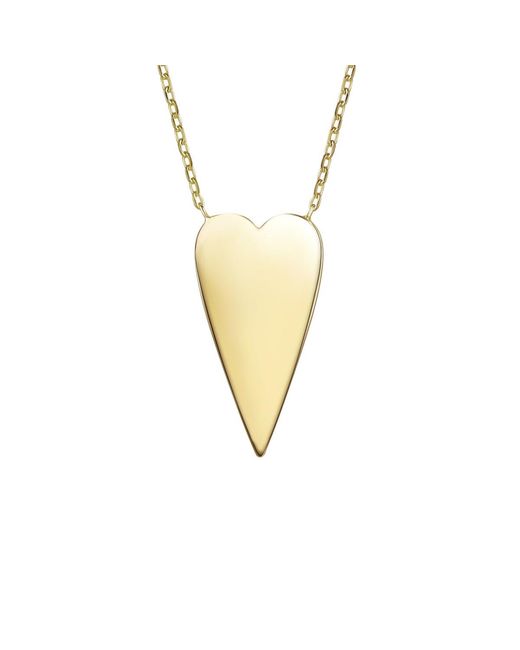 Genevive Jewelry White Rachel Glauber Plated Elongated Modern Shiny Heart Layering Necklace