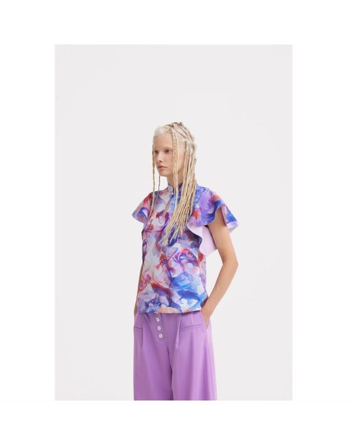 Julia Allert Purple Button Front Palazzo Trousers – Lilac