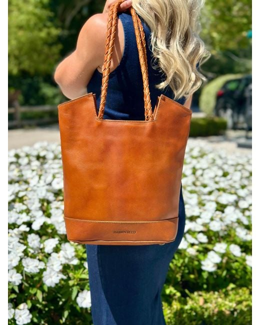 Lauren Reed Co Brown Neutrals The Carmen Leather Tote