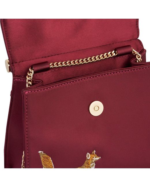 Fable England Fox & Mushroom Embroidered Satin Tote