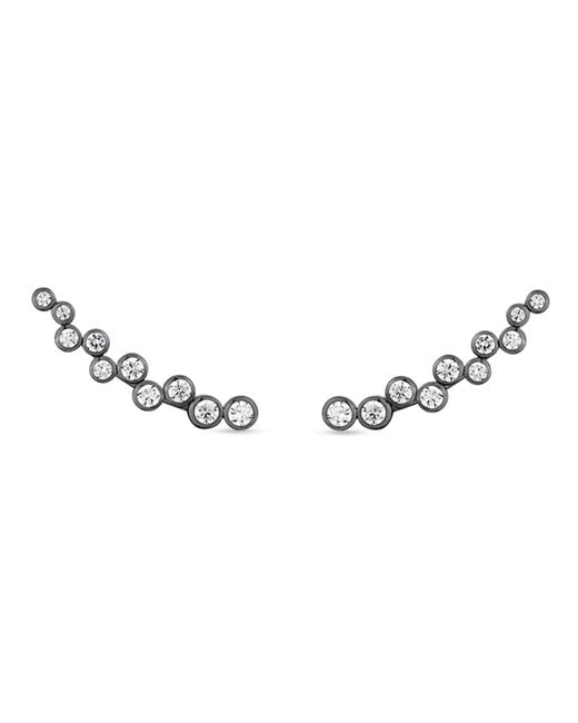 SALLY SKOUFIS Metallic Minx Ear Climber With Made Diamonds