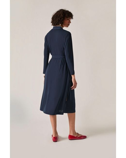 James Lakeland Blue Jersey Longline Cardigan