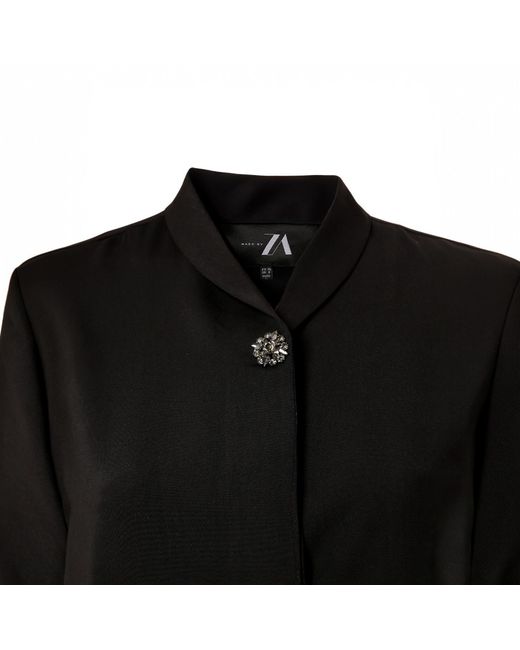 Madebyza Black Draped Collar Shirt With Extended Cuff Ties