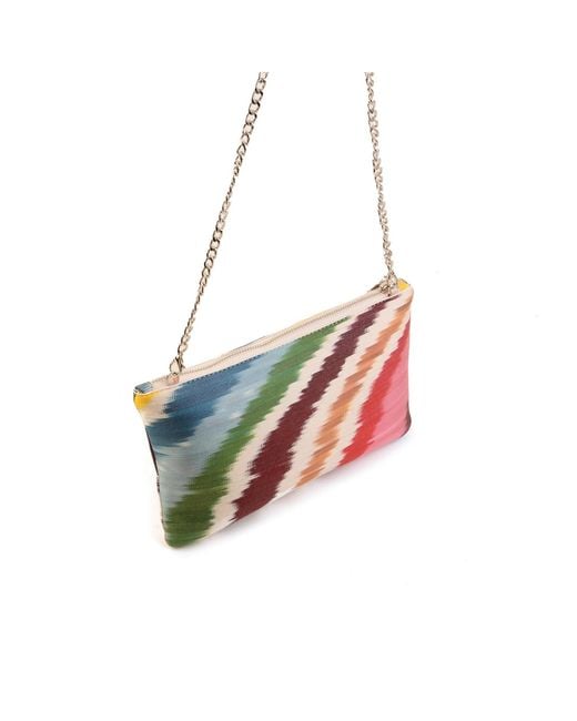 SJW BAGS LONDON Green Aquila Ikat Clutch Bag