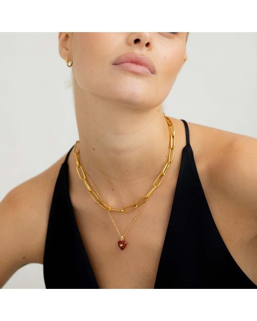 Arctic Fox & Co. White The Burgundy Heart Necklace
