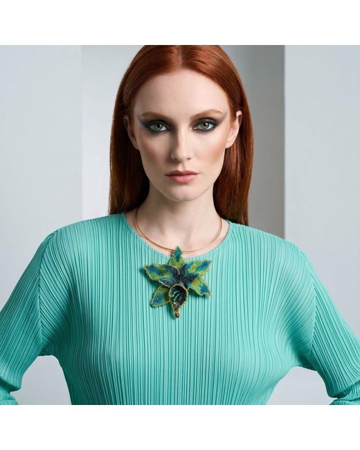 Iliana Arrazola Green Orchid Choker, And, Glass Beads, Beaded Jewelry