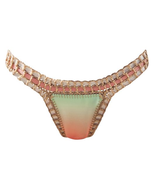Luxsea Swimwear Natural Reversible Ombre Print/ Crochet Bikini Bottom