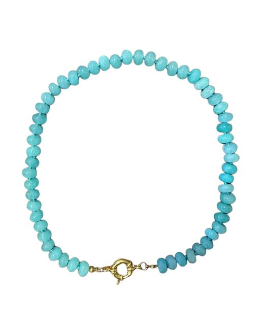 Christina Greene Blue Sweet Stone Beaded Knotted Necklace