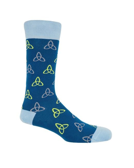 Peper Harow - Made in England Blue Tri & Snowflake Socks Bundle for men