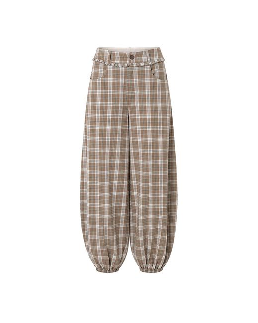 Amy Lynn Brown Esme Check Cotton Balloon Trousers