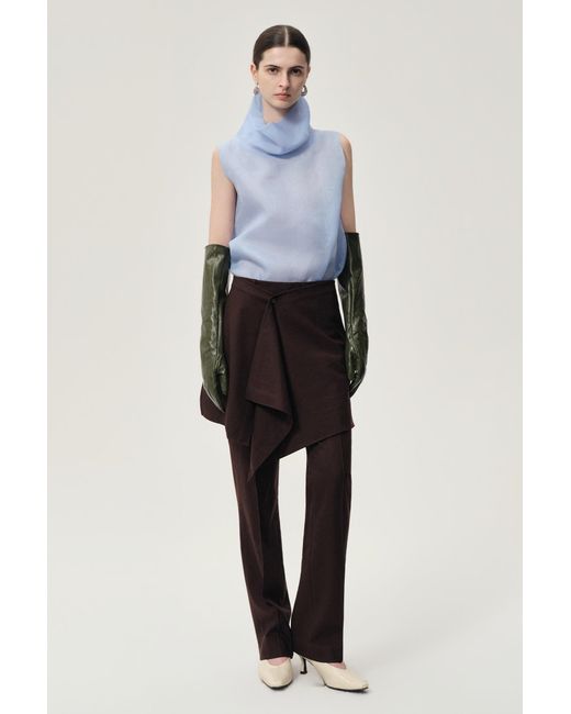 FRONT ROW SHOP Purple Layered Skirt Trousers Rum