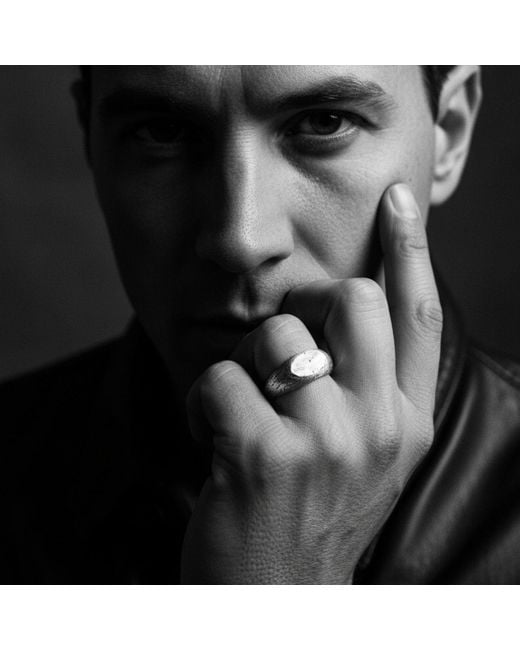 Tg-Jewellery by Tamara Gervasio Metallic Recast Erosion Signet Ring – Recycled Sterling Sand Cast for men