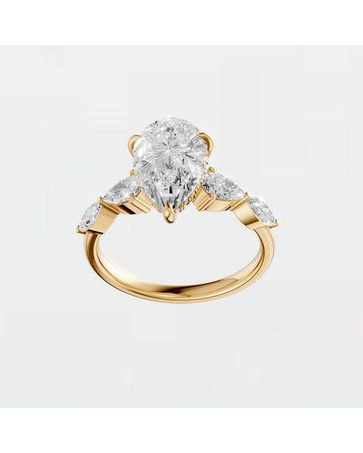Aya Fine Jewelry Metallic Ethically Grown Pear Diamond Engagement Ring