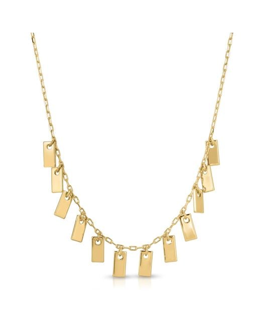 Glamrocks Jewelry Metallic Fringe Tag Necklace