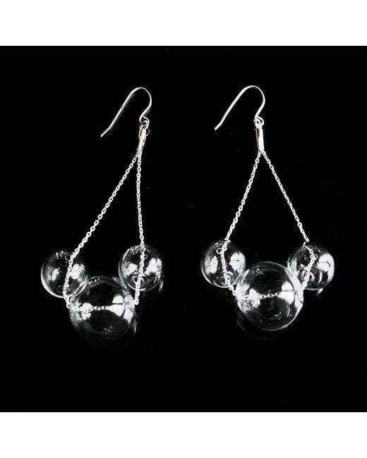 Laura Daili Metallic Neutrals Mickey – Blown Glass Bubble Earrings