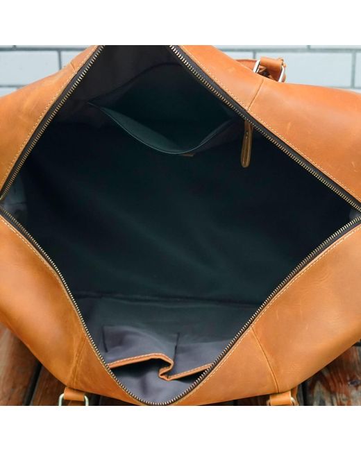 Touri Brown Genuine Leather Front Pocket Boarding Bag for men