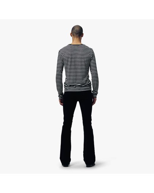 Other Uk Black Long Sleeve Stripe T-Shirt for men