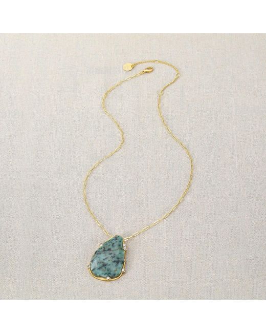 Rare Matters Jewelry Metallic Organic African Teardrop Necklace