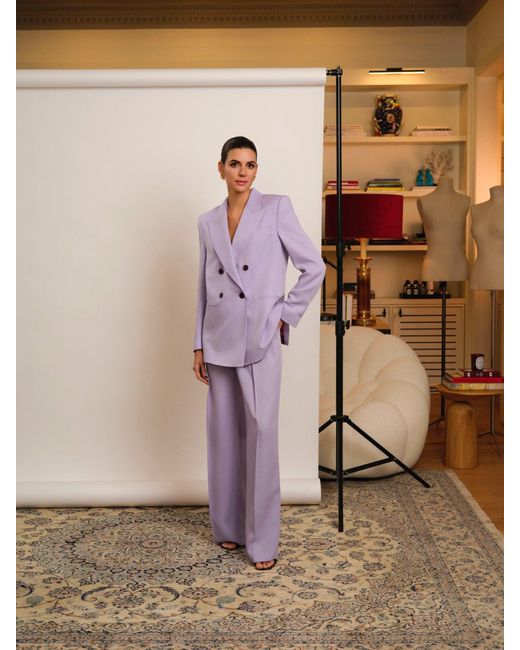 Juan Avellaneda X Seeiou Purple Lilac High-Waisted Trousers Palazzo Tom