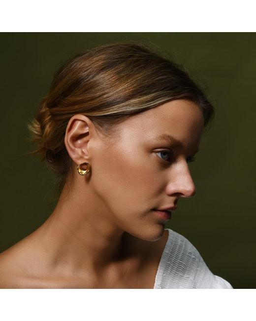 Janus Edinburgh Metallic Findhorn Vermeil Sterling Textured Circle Whirlpool Earrings