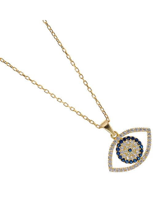 Ebru Jewelry Metallic Sparkly Evileye Necklace
