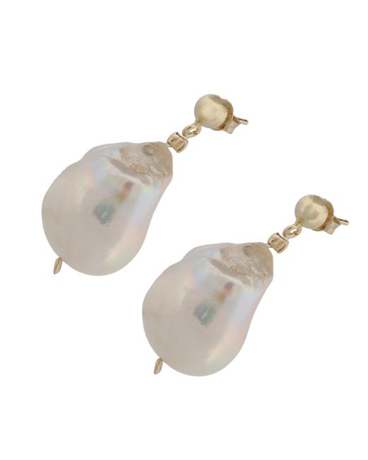 Ebru Jewelry White Bold Baroque Pearl & Stud Earrings